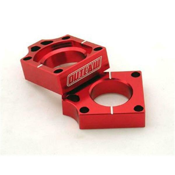 Outlaw Racing Axle Blocks, Red For Yamaha YZ250F, 2009-2011 L01307R